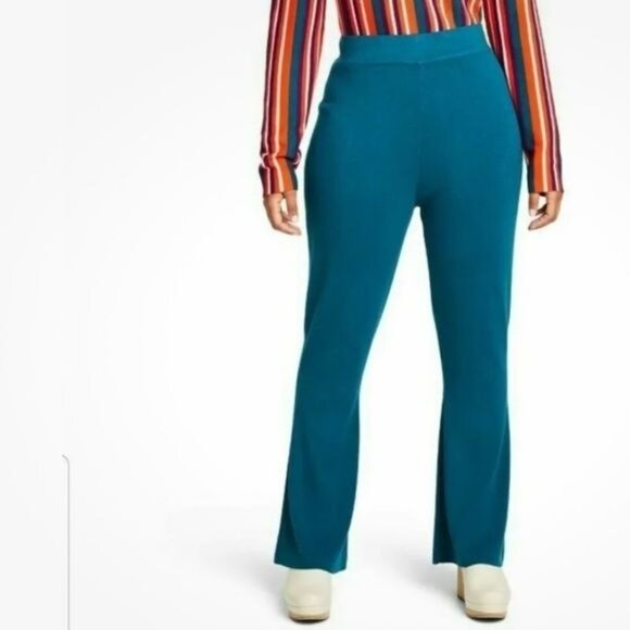 Victor Glemaud Womens Teal Knit Flared Pants Size S - Picture 9 of 12